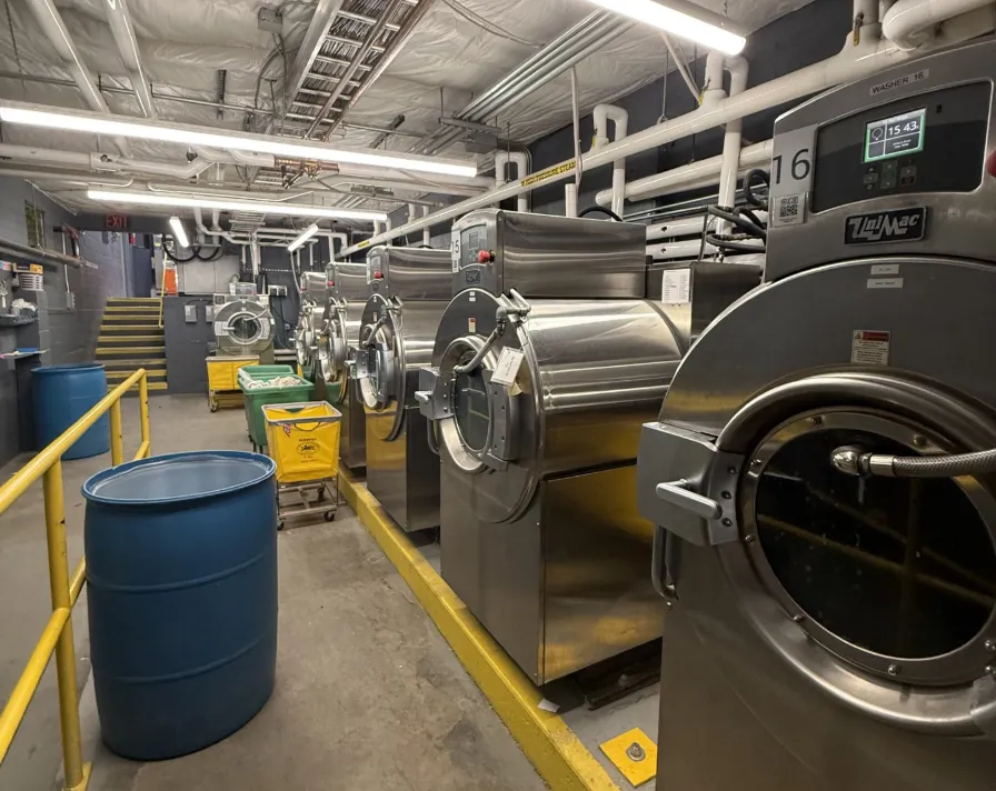 Commercial washer-extractors on the StellarClean plant floor